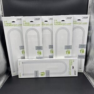 Six(6) Feit Electric 2 Ft.‎ U-Bend Fluorescent Lamp Cool White 4100k 32w T8/U2